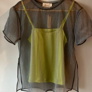By Anthropologie Tank & Mesh Tee NWT XXS